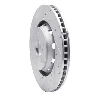 R1 09-15 Toyota Venza Front Left Drilled & Slotted Silver Brake Rotor