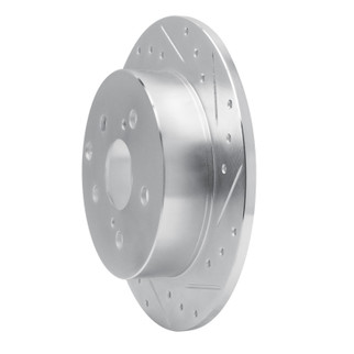 R1 09-13 Pontiac Vibe Rear Right Drilled & Slotted Silver Brake Rotor