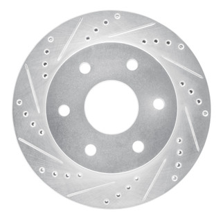 R1 16-22 Nissan NP300 (Mexico) Front Left Drilled & Slotted Silver Brake Rotor