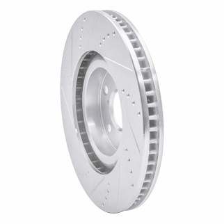 R1 93-98 Toyota Supra Left Front Drilled & Slotted Silver Brake Rotor