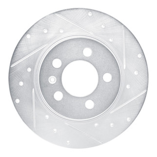 R1 15-18 Audi A1 (Mexico) Rear Right Drilled & Slotted Silver Brake Rotor