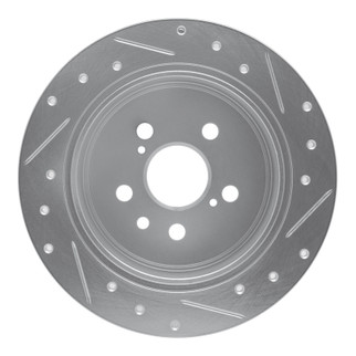 R1 94-95 Toyota Celica Rear Left Drilled & Slotted Silver Brake Rotor