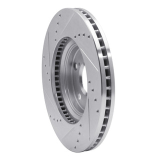R1 99-07 Lexus ES300 Front Right Drilled & Slotted Silver Brake Rotor