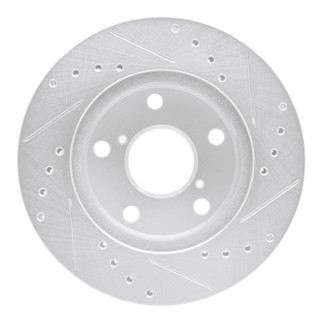 R1 91-95 Toyota MR2 Front Left Drilled & Slotted Silver Brake Rotor
