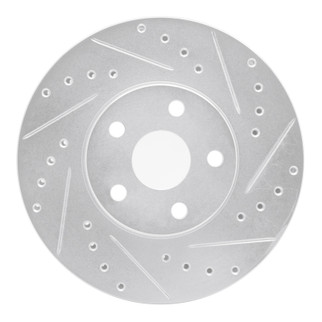 R1 87-91 Lexus ES250 Front Right Drilled & Slotted Silver Brake Rotor