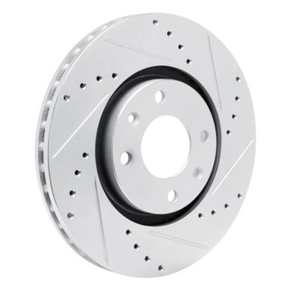 R1 03-25 Peugeot 207 (Mexico) Front Right Drilled & Slotted Silver Brake Rotor