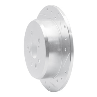R1 88-91 Toyota Camry Rear Right Drilled & Slotted Silver Brake Rotor