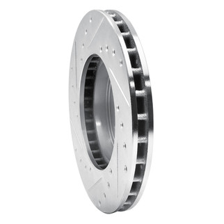 R1 87-91 Toyota Camry Front Right Drilled & Slotted Silver Brake Rotor