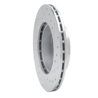 R1 88-92 Geo Prizm Front Left Drilled & Slotted Silver Brake Rotor