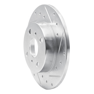 R1 85-86 Toyota MR2 Rear Right Drilled & Slotted Silver Brake Rotor