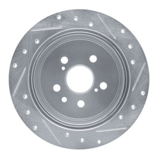 R1 86-93 Lexus ES250 Rear Left Drilled & Slotted Silver Brake Rotor