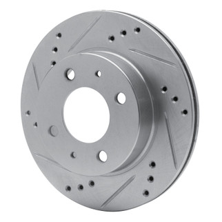 R1 98-12 Dodge ATOS (Mexico) Front Left Drilled & Slotted Silver Brake Rotor