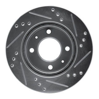 R1 98-12 Dodge ATOS (Mexico) Front Left Drilled & Slotted Silver Brake Rotor