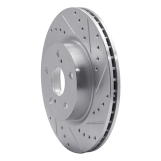 R1 86-92 Toyota Supra Front Right Drilled & Slotted Silver Brake Rotor