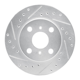 R1 86-89 Toyota Celica Front Left Drilled & Slotted Silver Brake Rotor