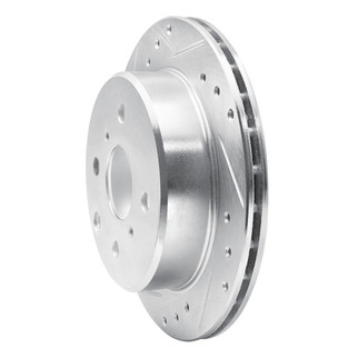 R1 84-88 Toyota Cressida Rear Left Drilled & Slotted Silver Brake Rotor