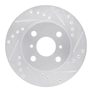 R1 85-88 Chevrolet Nova Front Right Drilled & Slotted Silver Brake Rotor
