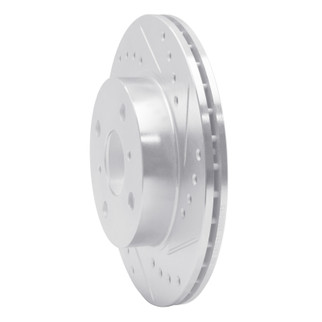 R1 85-88 Chevrolet Nova Front Right Drilled & Slotted Silver Brake Rotor