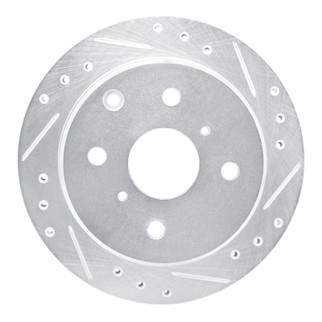 R1 83-84 Toyota Cressida Rear Right Drilled & Slotted Silver Brake Rotor