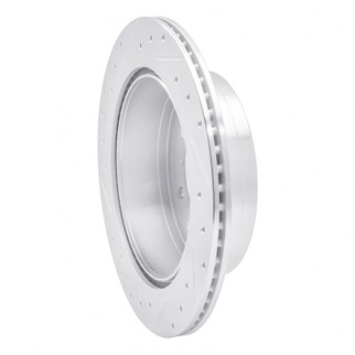 R1 08-14 Mitsubishi Montero Limited (Mexico) Rear Right Drilled & Slotted Silver Brake Rotor