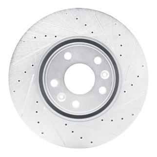 R1 10-17 Renault SAFRANE (Mexico) Front Right Drilled & Slotted Silver Brake Rotor