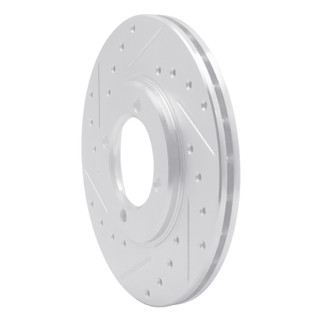 R1 81-82 Toyota Cressida Front Left Drilled & Slotted Silver Brake Rotor