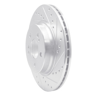 R1 93-02 Mercedes-Benz SL500 Rear Right Drilled & Slotted Silver Brake Rotor