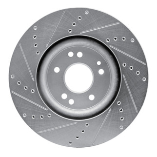 R1 94-02 Mercedes-Benz SL600 Left Front Drilled & Slotted Silver Brake Rotor