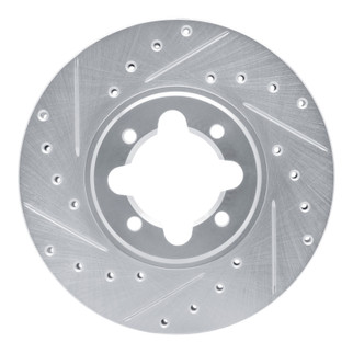 R1 82-85 Toyota Celica Front Left Drilled & Slotted Silver Brake Rotor