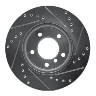 R1 05-07 BMW 120i (Mexico) Front Left Drilled & Slotted Silver Brake Rotor