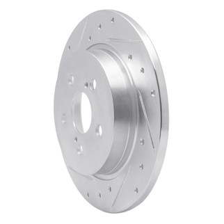 R1 09-15 Toyota Corolla (Mexico) Rear Left Drilled & Slotted Silver Brake Rotor
