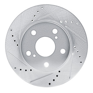 R1 13-19 Toyota Hilux (Mexico) Front Left Drilled & Slotted Silver Brake Rotor