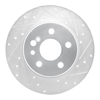 R1 91-99 Mercedes-Benz S350 Rear Right Drilled & Slotted Silver Brake Rotor