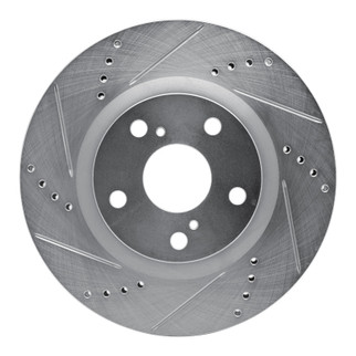 R1 90-95 Mercedes-Benz 300E Front Left Drilled & Slotted Silver Brake Rotor