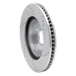 R1 90-95 Mercedes-Benz 300E Front Left Drilled & Slotted Silver Brake Rotor