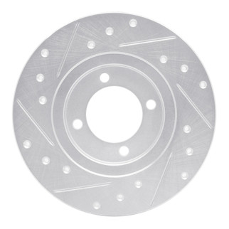 R1 80-83 Toyota Corolla (US/Canada) Front Right Drilled & Slotted Silver Brake Rotor
