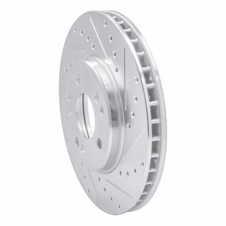 R1 90-98 Mercedes-Benz 300SL Front Right Drilled & Slotted Silver Brake Rotor