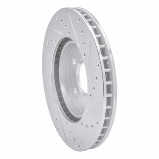 R1 90-98 Mercedes-Benz SL500 Front Left Drilled & Slotted Silver Brake Rotor