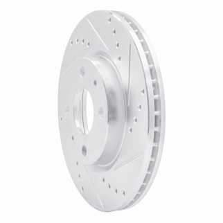 R1 00-09 Peugeot 206 (Mexico) Front Right Drilled & Slotted Silver Brake Rotor
