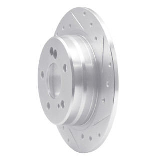 R1 90-95 Mercedes-Benz SL500 Rear Right Drilled & Slotted Silver Brake Rotor