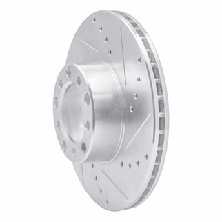 R1 72-80 Mercedes-Benz 450SL Front Right Drilled & Slotted Silver Brake Rotor