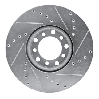 R1 72-80 Mercedes-Benz 450SE Front Left Drilled & Slotted Silver Brake Rotor