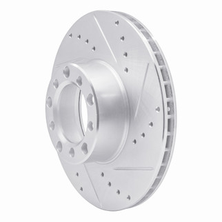 R1 79-85 Mercedes-Benz 300SD Front Right Drilled & Slotted Silver Brake Rotor