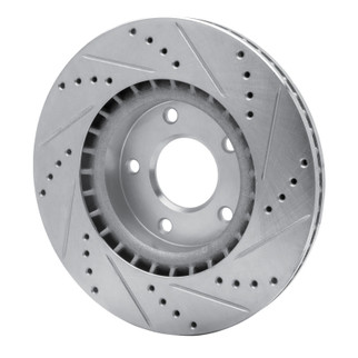R1 82-85 Mercedes-Benz 500SEC Front Left Drilled & Slotted Silver Brake Rotor