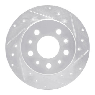 R1 61-91 Mercedes-Benz 220D Rear Right Drilled & Slotted Silver Brake Rotor