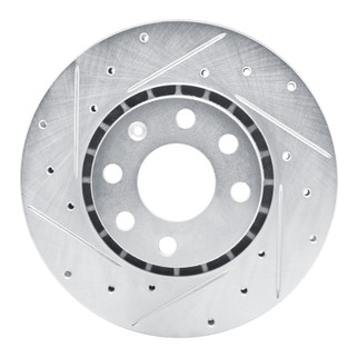 R1 98-99 Chevrolet TIGRA (Mexico) Front Left Drilled & Slotted Silver Brake Rotor