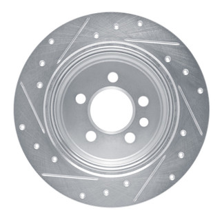 R1 00-06 Rover 75 (Mexico) Rear Right Drilled & Slotted Silver Brake Rotor