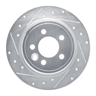 R1 00-06 Rover 75 (Mexico) Rear Left Drilled & Slotted Silver Brake Rotor