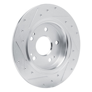 R1 22-25 Acura Integra Rear Left Drilled & Slotted Silver Brake Rotor