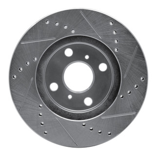 R1 04-06 Scion XA Front Left Drilled & Slotted Silver Brake Rotor